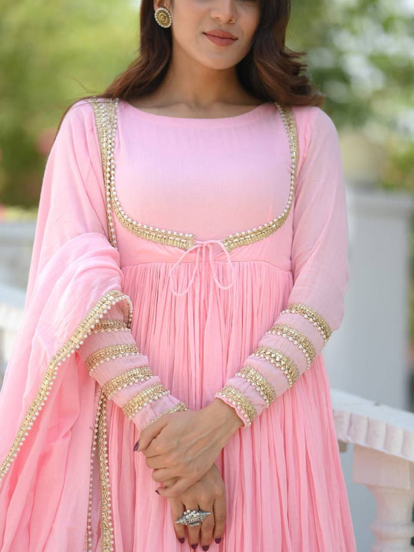 Blush Elegance Flowing Pink Attire