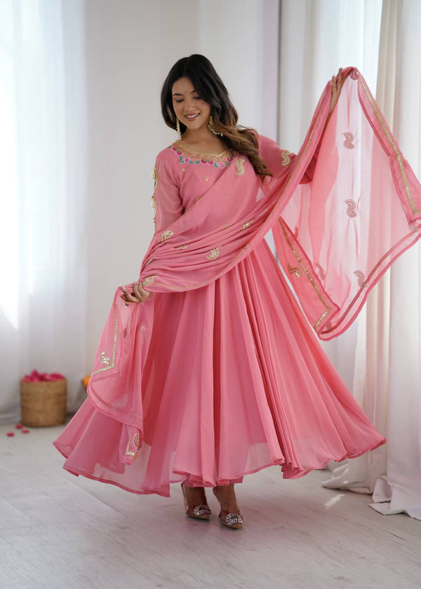 Designer Floor Length Anarkali Festive Wear Set