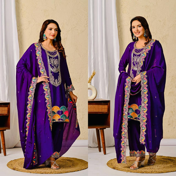 Elegance in Purple: A Cultural Embrace