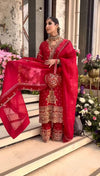 Radiant Elegance: The Red Wedding Ensemble