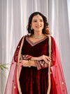 Timeless Beauty: Red and Black Attire