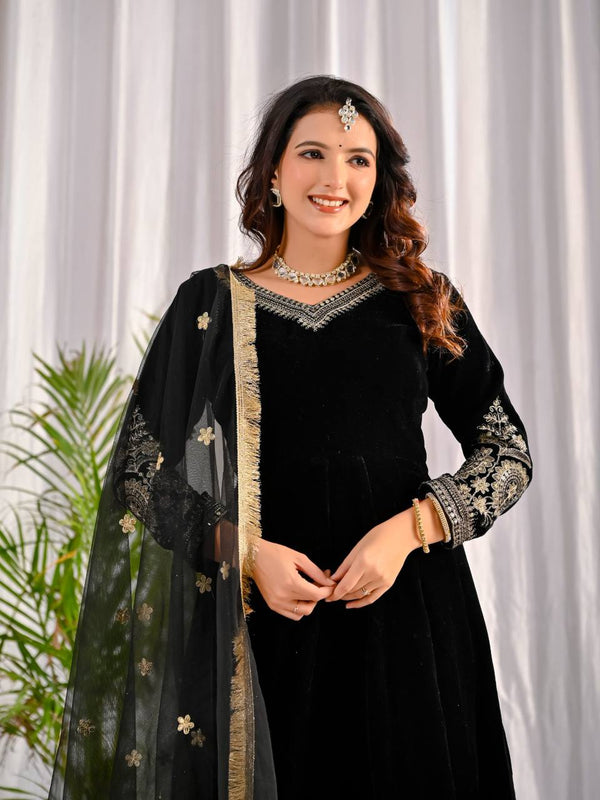 Timeless Beauty: Red and Black Attire
