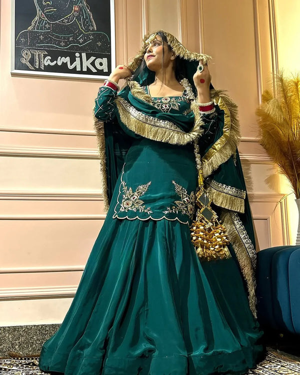 Regal Zari and Stone Embellished Hand work