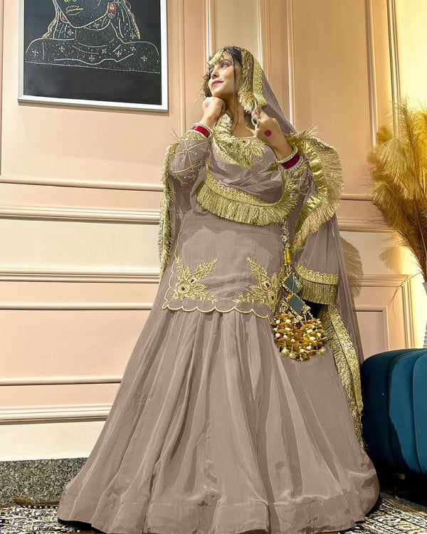 Regal Zari and Stone Embellished Hand work