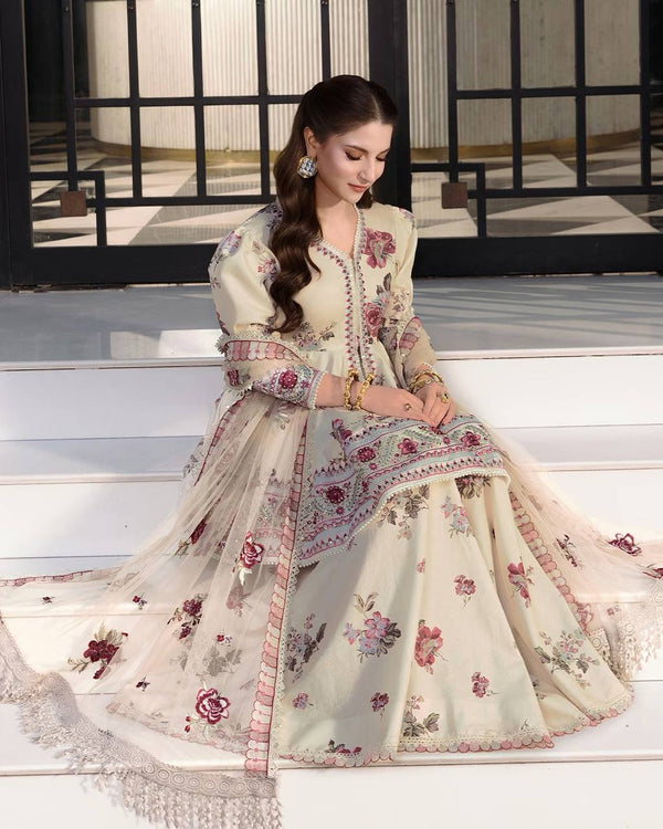 Graceful Ivory Sharara With Embroidery