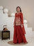 Designer Rust Embroidered Palazzo Suit Set