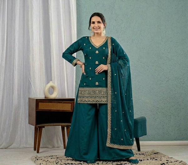 Luxury Teal Traditional Wear for Women