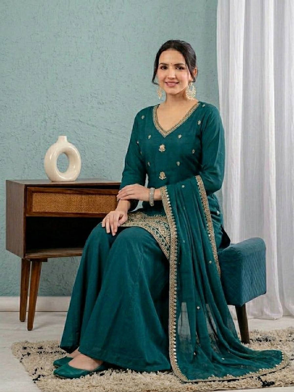 Luxury Teal Traditional Wear for Women