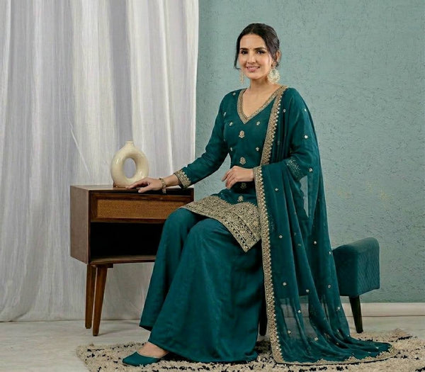 Luxury Teal Traditional Wear for Women