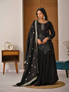 Black Traditional Top Palazzo with Dupatta