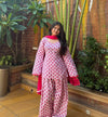 Pink Floral Printed Farshi Salwar Suit