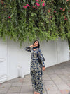 Elegant Blue Printed Suit Ensemble