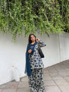 Elegant Blue Printed Suit Ensemble
