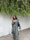 Elegant Blue Printed Suit Ensemble