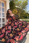 Chic Black and Pink Floral Ensemble