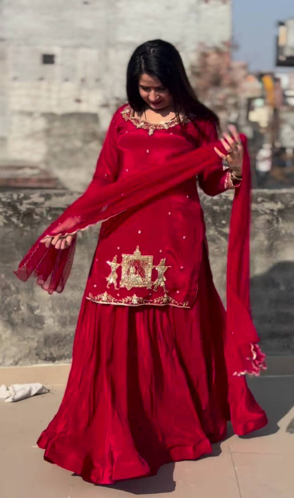 A Red and Pink Top Lehenga Fashion Statements