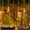 Elegance in Olive Green Attire