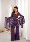 Elegant Woman in Stunning Purple Dress