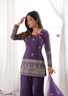 Elegant Woman in Stunning Purple Dress