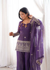 Elegant Woman in Stunning Purple Dress