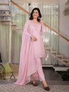Fashionable Pink Suit Set with Dupatta