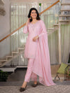 Fashionable Pink Suit Set with Dupatta