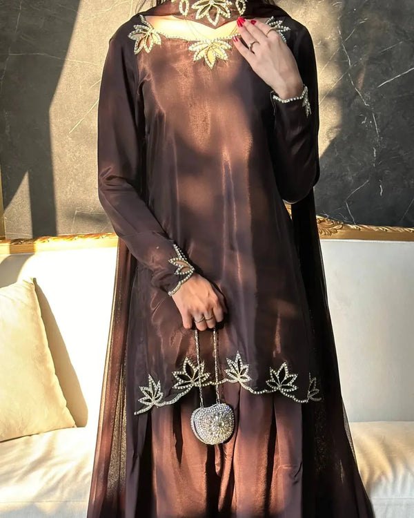 Graceful Attire with Floral Embellishments
