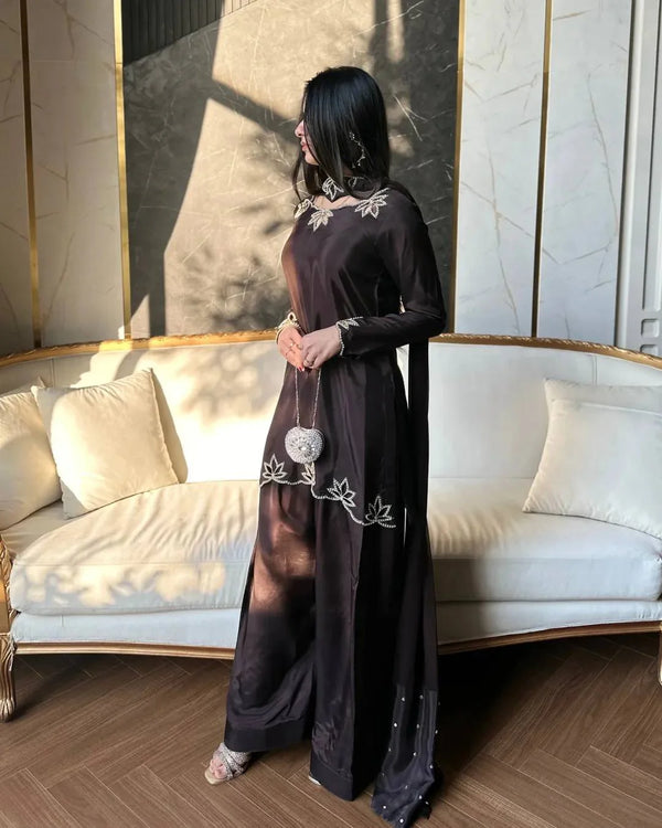 Graceful Attire with Floral Embellishments