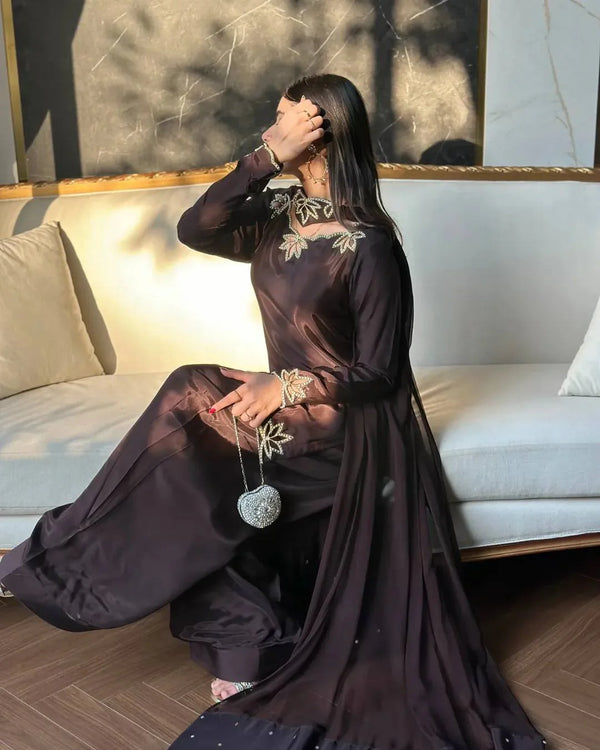 Graceful Attire with Floral Embellishments