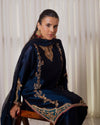 Midnight Blue Zari Bids Hand Work Full Hand Work Suit Set