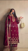 Luxurious Maroon Suit Set with Dupatta