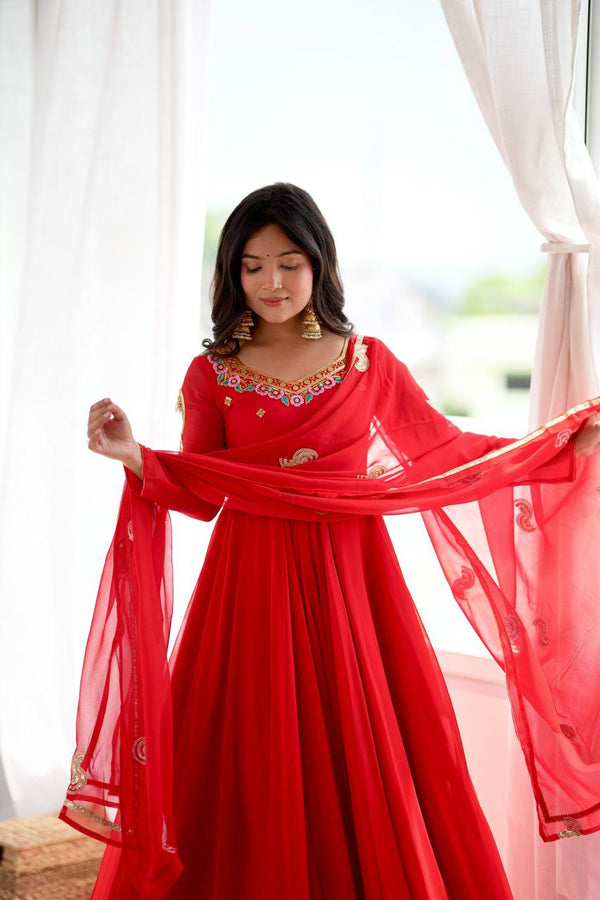 Designer Floor Length Anarkali Festive Wear Set