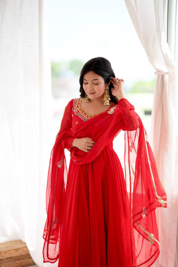 Designer Floor Length Anarkali Festive Wear Set
