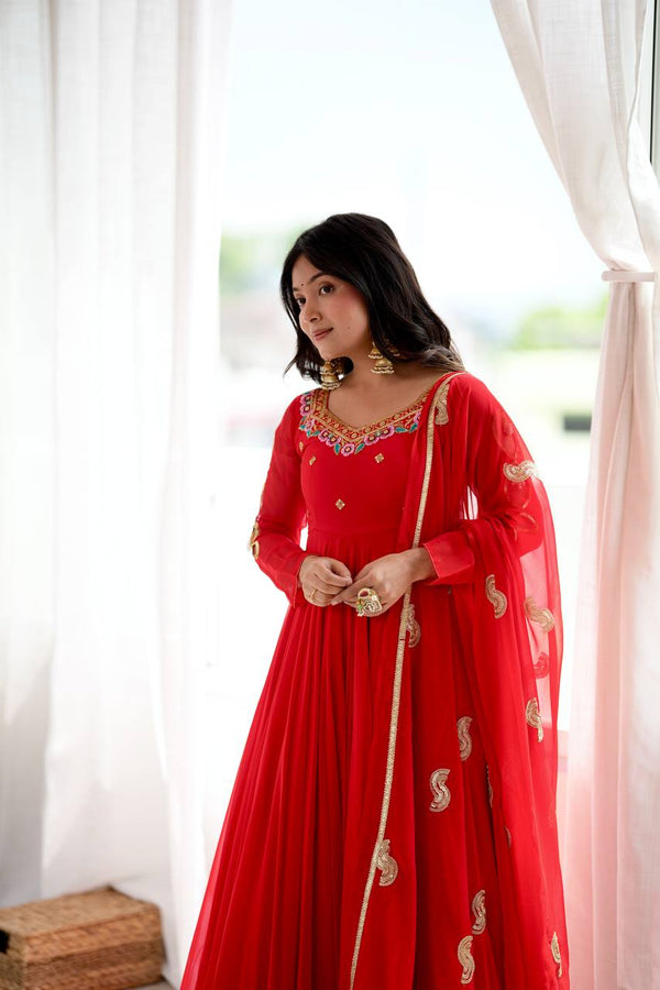 Designer Floor Length Anarkali Festive Wear Set