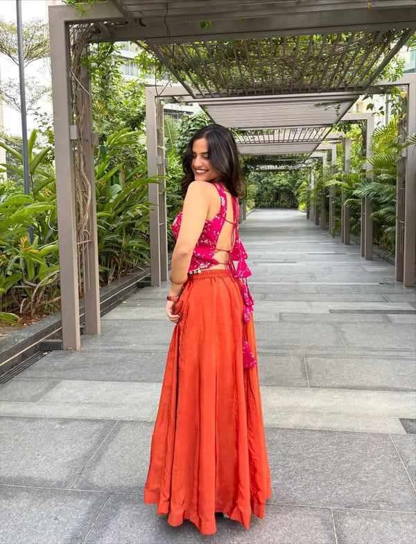 Capturing Joy in Vibrant Orange Attire