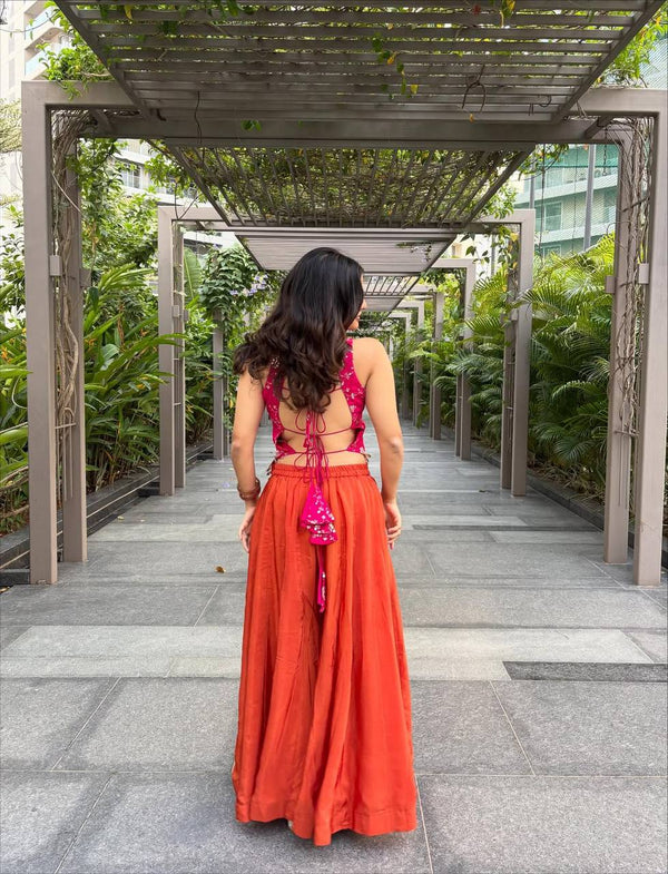 Capturing Joy in Vibrant Orange Attire