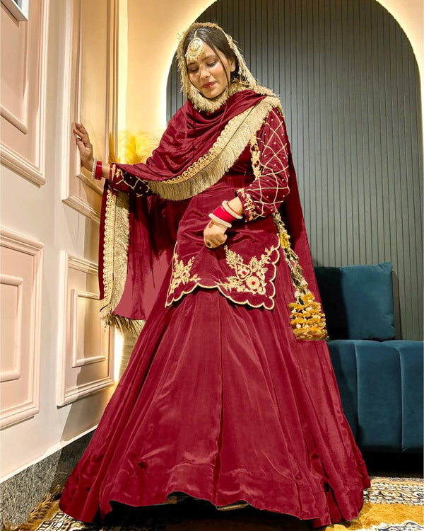 Regal Zari and Stone Embellished Hand work