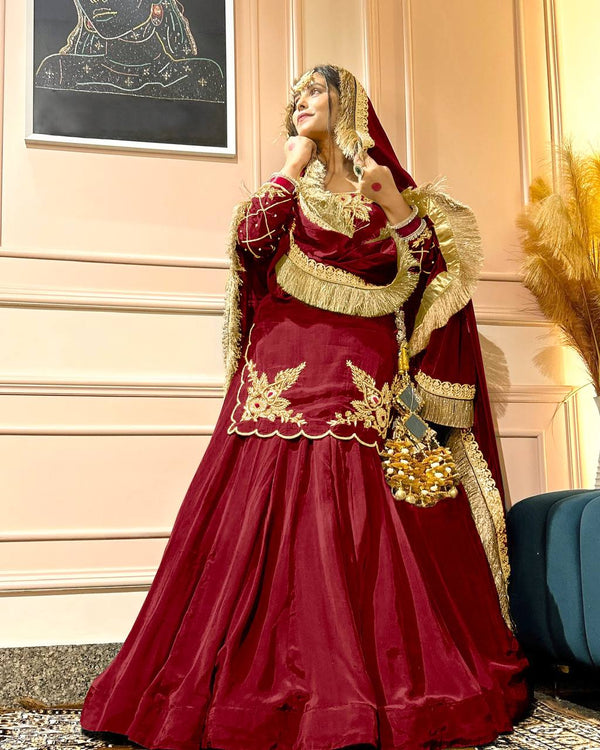 Regal Zari and Stone Embellished Hand work