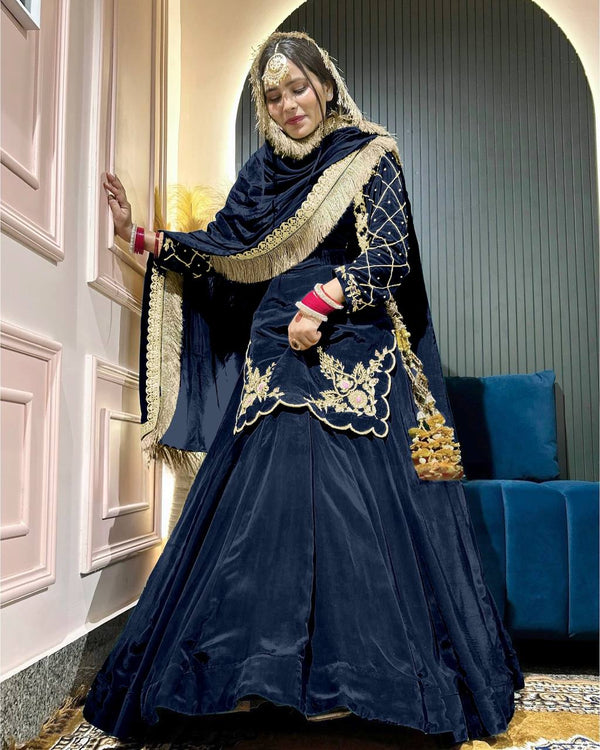Regal Zari and Stone Embellished Hand work