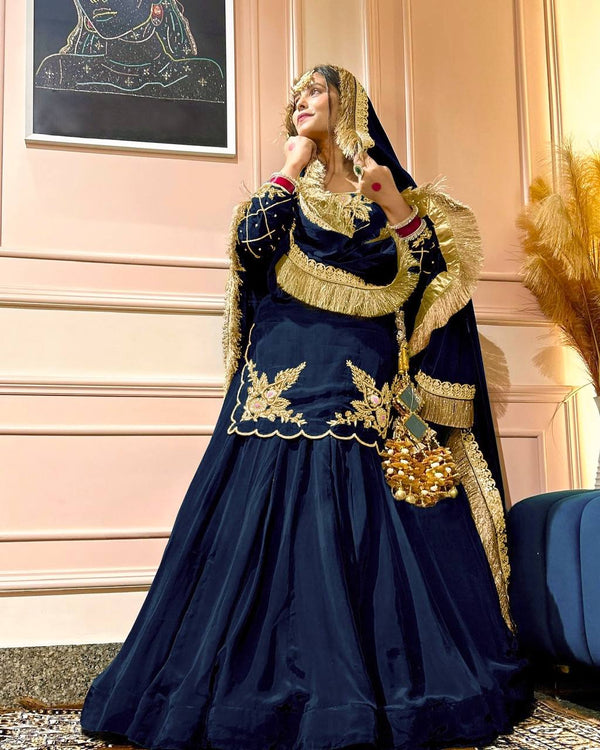 Regal Zari and Stone Embellished Hand work