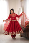 Graceful Red Anarkali Suit for Modern Elegance