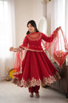 Graceful Red Anarkali Suit for Modern Elegance