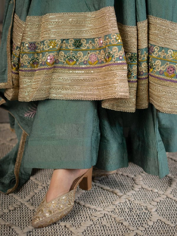 Stunning Green Anarkali for Cultural Celebrations