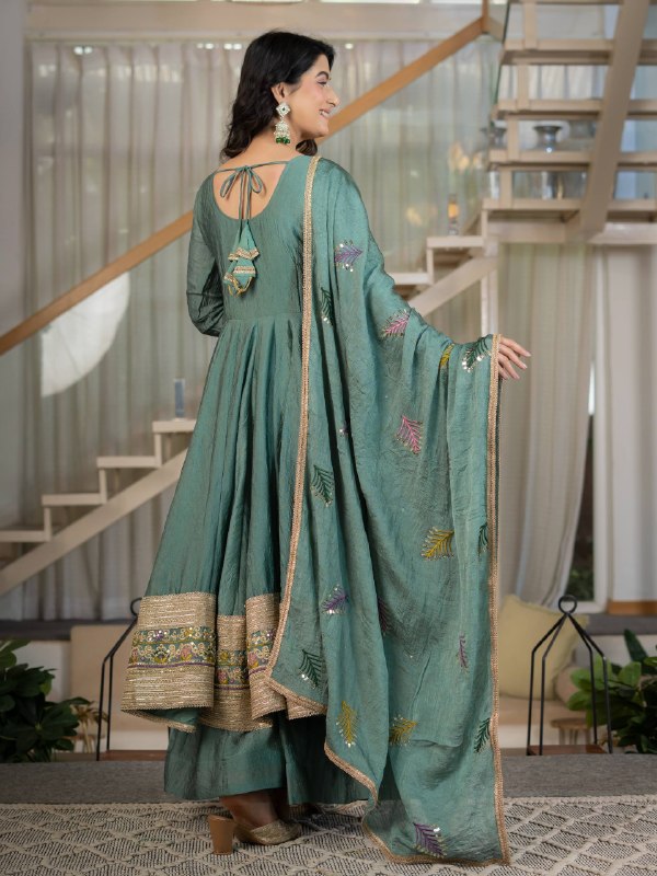 Stunning Green Anarkali for Cultural Celebrations