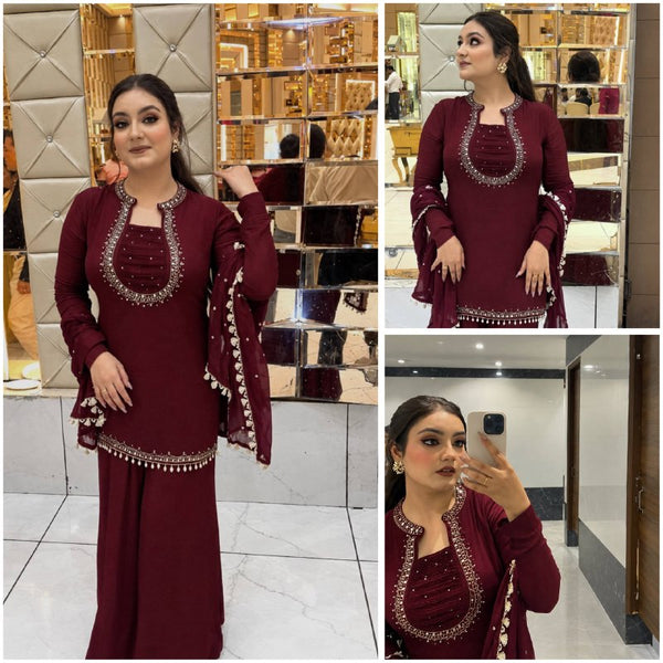Artfully Crafted Suit with Matching Dupatta