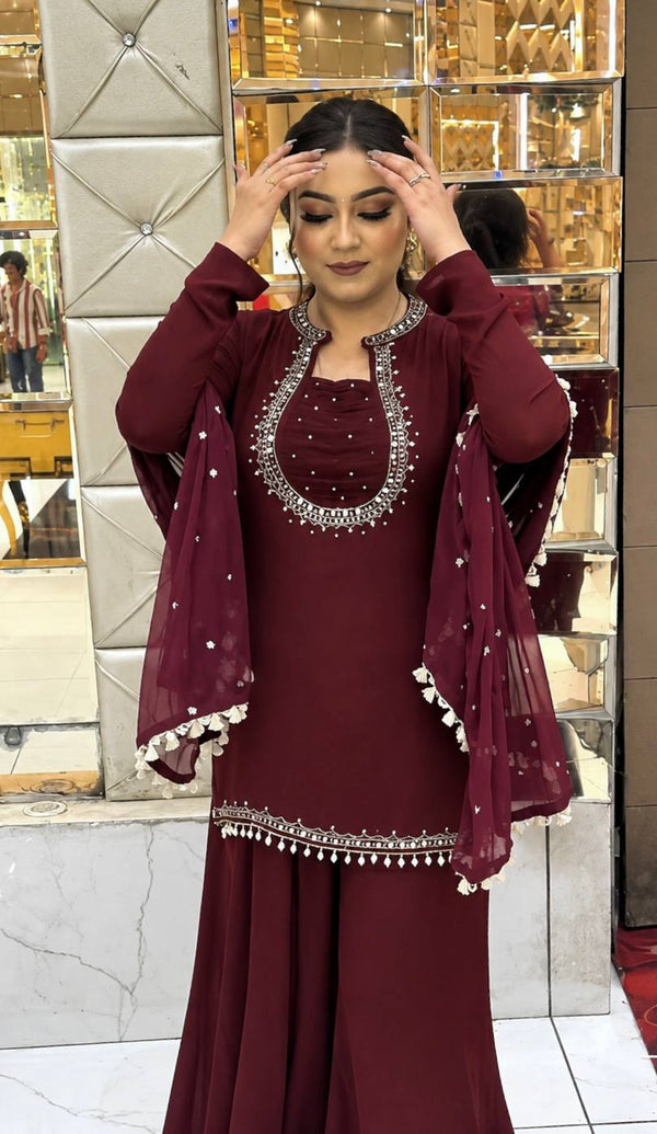 Artfully Crafted Suit with Matching Dupatta