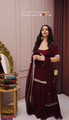 Timeless Beauty in Maroon Dress