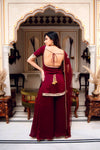 Timeless Beauty in Maroon Dress
