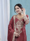 Majestic Maroon Suit Adorned in Gold