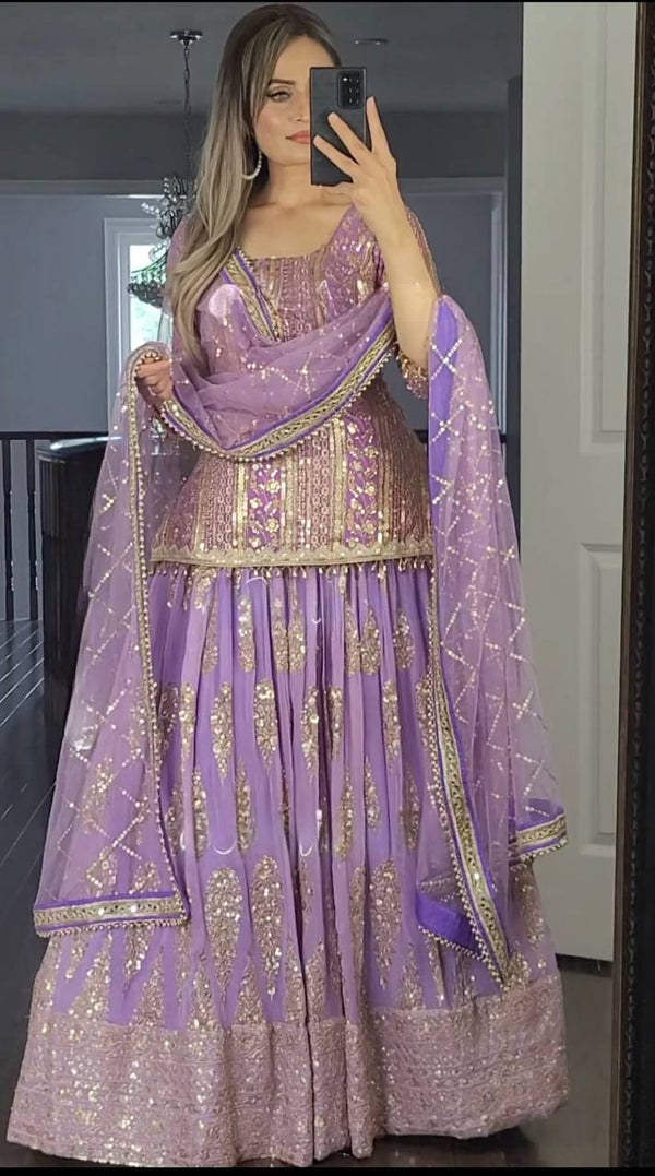 Party Wear Look Top Lehenga and Dupatta